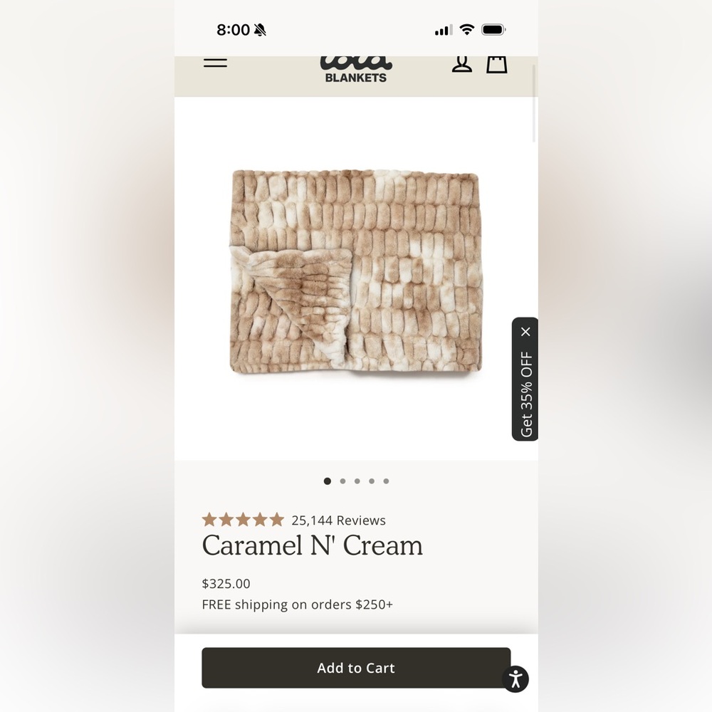 Lola blanket - Large Caramel and Cream